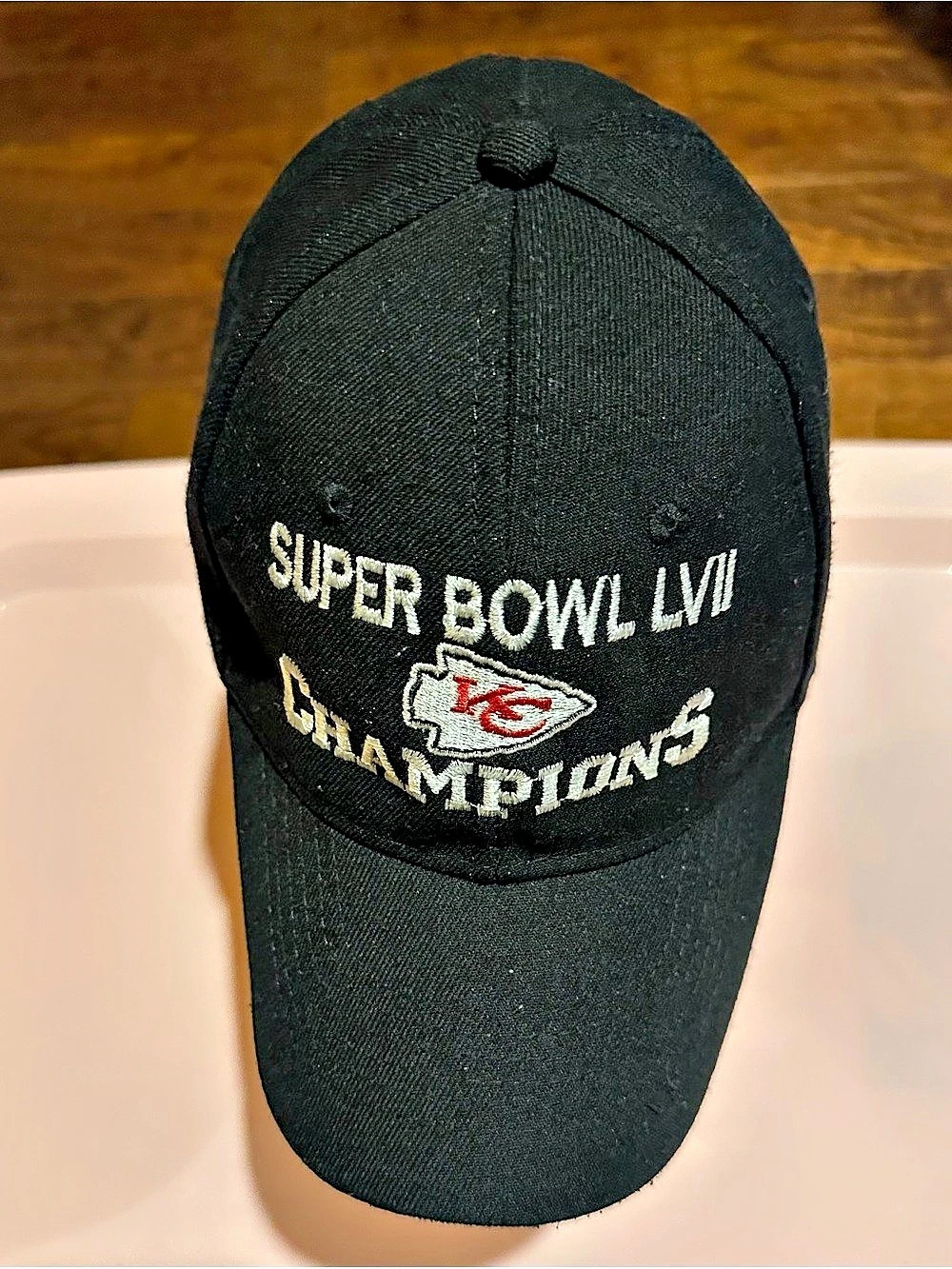 Super Bowl LVII Champions Kansas City Chiefs Black Adjustable Hat